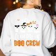 Cute Ghost Team Pre K Boo Crew Halloween Teacher Student Women's Sweatshirt Back Print White Cute Ghost Team Pre K Boo Crew Halloween Teacher Student Women's Sweatshirt Back Print White