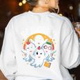 Cute Group Matching Teachers Halloween Women's Sweatshirt Back Print White Cute Group Matching Teachers Halloween Women's Sweatshirt Back Print White