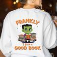 Cute Halloween Teacher Librarian Frankenstein Reading Books Women's Sweatshirt Back Print White Cute Halloween Teacher Librarian Frankenstein Reading Books Women's Sweatshirt Back Print White