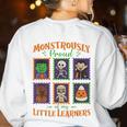 Cute Halloween Teacher Women's Sweatshirt Back Print White Cute Halloween Teacher Women's Sweatshirt Back Print White