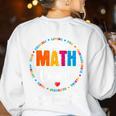 Cute Math Coach Teacher Mathematical Nerd School Women's Sweatshirt Back Print White Cute Math Coach Teacher Mathematical Nerd School Women's Sweatshirt Back Print White