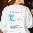 Cute Mermaid Librarian Teacher Dive Into A Good Book Reading Women's Sweatshirt Back Print White Cute Mermaid Librarian Teacher Dive Into A Good Book Reading Women's Sweatshirt Back Print White