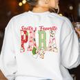 Cute Santas Favorite Para Christmas Paraprofessional Teacher Women's Sweatshirt Back Print White Cute Santas Favorite Para Christmas Paraprofessional Teacher Women's Sweatshirt Back Print White