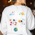 Cute School Teacher My Students Are Out Of This World Space Women's Sweatshirt Back Print White Cute School Teacher My Students Are Out Of This World Space Women's Sweatshirt Back Print White