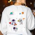 Cute Teacher My Students Are Out-Of This World Space Women's Sweatshirt Back Print White