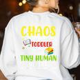 Daycare Teacher School Chaos Coordinator Toddler Tamer For Men Women Kids Women's Sweatshirt Back Print White