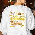 Disney Back To School I'm A Disney Teacher Crafty Logo Women's Sweatshirt Back Print White Disney Back To School I'm A Disney Teacher Crafty Logo Women's Sweatshirt Back Print White