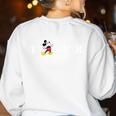 Disney Mickey Mouse Thumbs Up Best Teacher Ever Teacher Women's Sweatshirt Back Print White