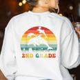 Dolphin Second Grade Back To School Teacher Student Women's Sweatshirt Back Print White Dolphin Second Grade Back To School Teacher Student Women's Sweatshirt Back Print White