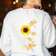 Dragonfly Sunflower Teacher Growth Mindset Choose To Shine Women's Sweatshirt Back Print White Dragonfly Sunflower Teacher Growth Mindset Choose To Shine Women's Sweatshirt Back Print White