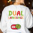 Dual Language Teacher Bilingual Teacher Women's Sweatshirt Back Print White
