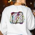 Eagles Teacher School Sports Fan Team Spirit Women's Sweatshirt Back Print White Eagles Teacher School Sports Fan Team Spirit Women's Sweatshirt Back Print White