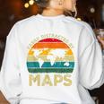 Easily Distracted By Maps Geography Teacher Women's Sweatshirt Back Print White Easily Distracted By Maps Geography Teacher Women's Sweatshirt Back Print White