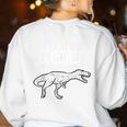 Lets Eat Kids Punctuation Saves Lives Dino Teacher Men Women's Sweatshirt Back Print White