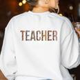 Ed Teacher Leopard Appreciation For Women For Work Women's Sweatshirt Back Print White Ed Teacher Leopard Appreciation For Women For Work Women's Sweatshirt Back Print White