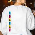 Educar Bilingual Spanish Teacher Women's Sweatshirt Back Print White