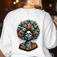 Education Is Freedom History Month Teacher Books Afro Women's Sweatshirt Back Print White Education Is Freedom History Month Teacher Books Afro Women's Sweatshirt Back Print White