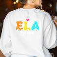 ELA Squad Teacher Back To School English Language Arts Women's Sweatshirt Back Print White ELA Squad Teacher Back To School English Language Arts Women's Sweatshirt Back Print White