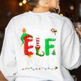 Elf Squad Pre-k Teacher Christmas Child Xmas Women's Sweatshirt Back Print White Elf Squad Pre-k Teacher Christmas Child Xmas Women's Sweatshirt Back Print White
