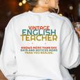 ENGLISH TEACHER Definition Vintage Tee T-Shirt Women's Sweatshirt Back Print White ENGLISH TEACHER Definition Vintage Tee T-Shirt Women's Sweatshirt Back Print White