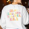 In My English Teacher Era Retro Back To School Literature Men Women Women's Sweatshirt Back Print White In My English Teacher Era Retro Back To School Literature Men Women Women's Sweatshirt Back Print White