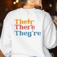 English Teacher Their There Theyre Grammar Men Women Women's Sweatshirt Back Print White English Teacher Their There Theyre Grammar Men Women Women's Sweatshirt Back Print White