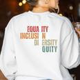 Equality Inclusion Diversity Equity Love Never Fails Teacher Women's Sweatshirt Back Print White Equality Inclusion Diversity Equity Love Never Fails Teacher Women's Sweatshirt Back Print White