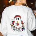 Espooky Vibes Maestra Halloween Spanish Mexican Teacher Women's Sweatshirt Back Print White