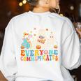 Everyone Communicates Differently Halloween SLP Sped Teacher Women's Sweatshirt Back Print White Everyone Communicates Differently Halloween SLP Sped Teacher Women's Sweatshirt Back Print White