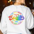 Exceptional Educator Squad Special Education Teacher Autism Women's Sweatshirt Back Print White