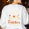 Exhausted Daycare Teacher Is My Costume Halloween Ghost Fun For Men Women Women's Sweatshirt Back Print White