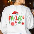 FA LA 8 Christmas Santa FA La Math Teacher Student Women's Sweatshirt Back Print White