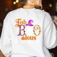 Fab Boo Lous Infant Teacher Halloween Costume Women's Sweatshirt Back Print White