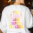 Faboolous COMPUTER TEACHER Costume This Is My Spooky Mom Dad Women's Sweatshirt Back Print White Faboolous COMPUTER TEACHER Costume This Is My Spooky Mom Dad Women's Sweatshirt Back Print White