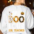 Faboolous ESL ESOL Teacher Spooky Teacher Halloween Costume For Men Women Women's Sweatshirt Back Print White
