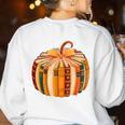 Fall Book Halloween Costume Autumn Pumpkin Teacher Kids Women's Sweatshirt Back Print White Fall Book Halloween Costume Autumn Pumpkin Teacher Kids Women's Sweatshirt Back Print White