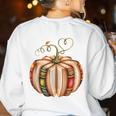Fall Book Pumpkin Fall Librarians Bookworm Teachers Students Women's Sweatshirt Back Print White