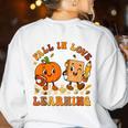 Fall In Love With Reading Book Autumn Pumpkins And Teachers Women's Sweatshirt Back Print White Fall In Love With Reading Book Autumn Pumpkins And Teachers Women's Sweatshirt Back Print White