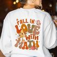 Fall In Love With Science Math Teacher Fall Thanksgiving Women's Sweatshirt Back Print White Fall In Love With Science Math Teacher Fall Thanksgiving Women's Sweatshirt Back Print White