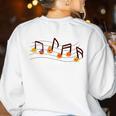 Fall Music Teacher Halloween Pumpkin Music Note Fall Teacher Women's Sweatshirt Back Print White