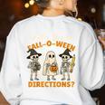 Are You Fall o Ween Directions Halloween Skeleton Teacher Women's Sweatshirt Back Print White Are You Fall o Ween Directions Halloween Skeleton Teacher Women's Sweatshirt Back Print White