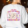 Are You Fall-O-Ween Directions Halloween Teacher Ghost Women's Sweatshirt Back Print White Are You Fall-O-Ween Directions Halloween Teacher Ghost Women's Sweatshirt Back Print White