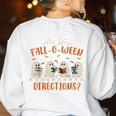 Are You Fall-O-Ween Directions Halloween TeacherGhost Book Women's Sweatshirt Back Print White