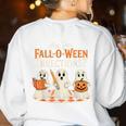 Are You Fall O Ween DirectionsRetro Teacher Halloween Ghost Women's Sweatshirt Back Print White Are You Fall O Ween DirectionsRetro Teacher Halloween Ghost Women's Sweatshirt Back Print White