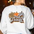 Fall Teacher Shirt 3rd Grade Teacher Retro Halloween Pumpkin Women's Sweatshirt Back Print White Fall Teacher Shirt 3rd Grade Teacher Retro Halloween Pumpkin Women's Sweatshirt Back Print White
