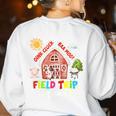 Farm Field Trip Squad Field Day 2025 Teachers Students Women's Sweatshirt Back Print White Farm Field Trip Squad Field Day 2025 Teachers Students Women's Sweatshirt Back Print White
