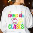 Feliz Primer Dia De Clases Kids Girl Teacher Spanish School Women's Sweatshirt Back Print White Feliz Primer Dia De Clases Kids Girl Teacher Spanish School Women's Sweatshirt Back Print White