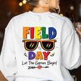 Field Day 2025 Let The Games Begin Kids Boys Girls Teachers Women's Sweatshirt Back Print White Field Day 2025 Let The Games Begin Kids Boys Girls Teachers Women's Sweatshirt Back Print White