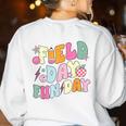 Field Day Fun Day Last Day Of School Teacher Student Women's Sweatshirt Back Print White Field Day Fun Day Last Day Of School Teacher Student Women's Sweatshirt Back Print White