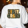 First 1St Grade Camo Camouflage Boy Teacher Back To School Women's Sweatshirt Back Print White First 1St Grade Camo Camouflage Boy Teacher Back To School Women's Sweatshirt Back Print White